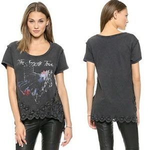 Free People The Stone Texas Graphic Tee Gray Small